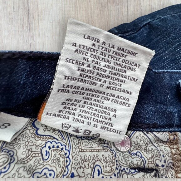 MIRACLEBODY Slimming Straight Leg Frayed Dark Wash Stretch Denim Jeans Womens 8 - Picture 6 of 6